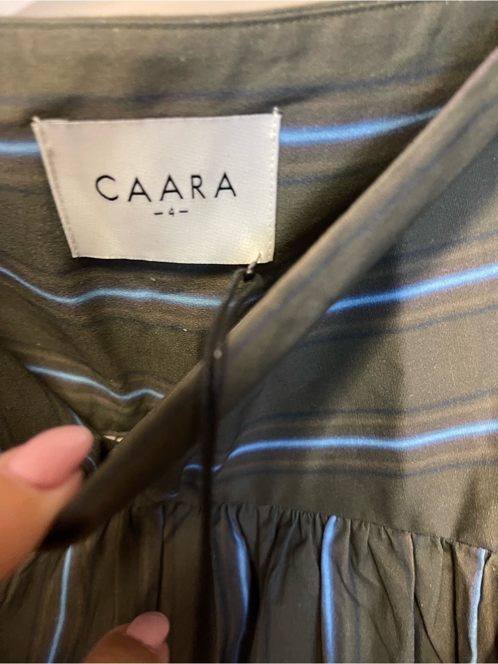 CAARA Vashti Cotton Pleated Maxi Skirt Earthy Stripe Size 4 Few Moda NWT - Picture 4 of 8